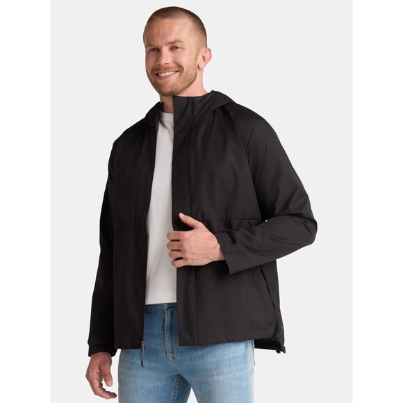 Ozark Trail Men's Rain Jacket with Hood | Black | Men’s XL | NEW - Picture 1 of 8